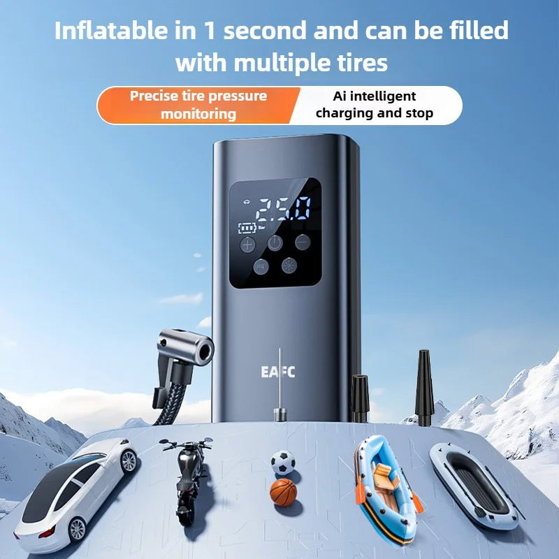 EAFC 150PSI Wireless Tire Inflator Digital Cordless Car Tyre Inflator For Motocycle Bicycle Balls Portable Compressor Air Pump