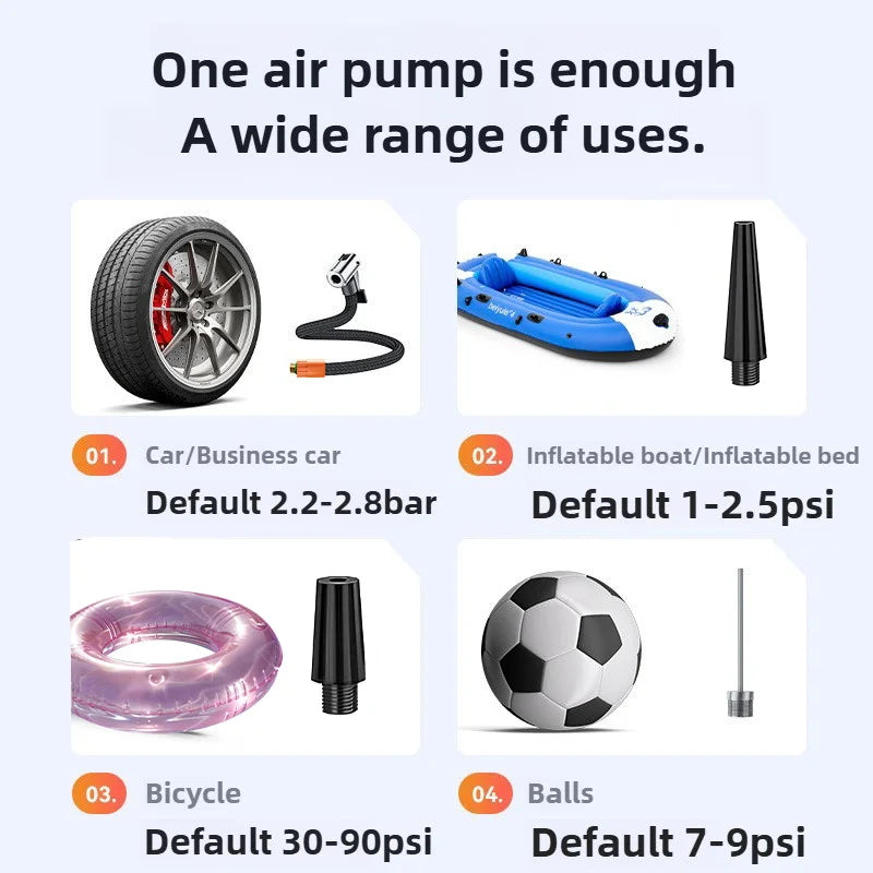 EAFC 150PSI Wireless Tire Inflator Digital Cordless Car Tyre Inflator For Motocycle Bicycle Balls Portable Compressor Air Pump
