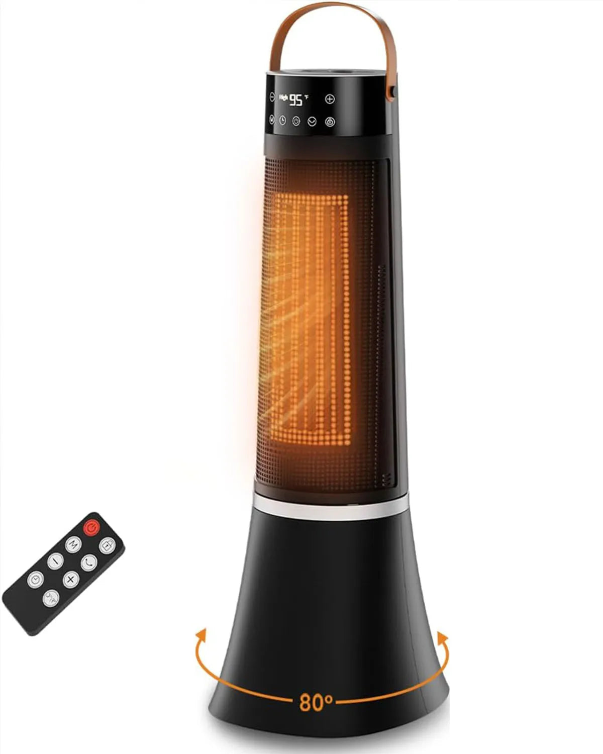 Calefactor Bajo consumption, 2000W Calefactor electric Cerámico PTC, Temporizador 12h, 3 Modos, Control Remoto, Protección Contra Sobrecalentamiento y Vuelco