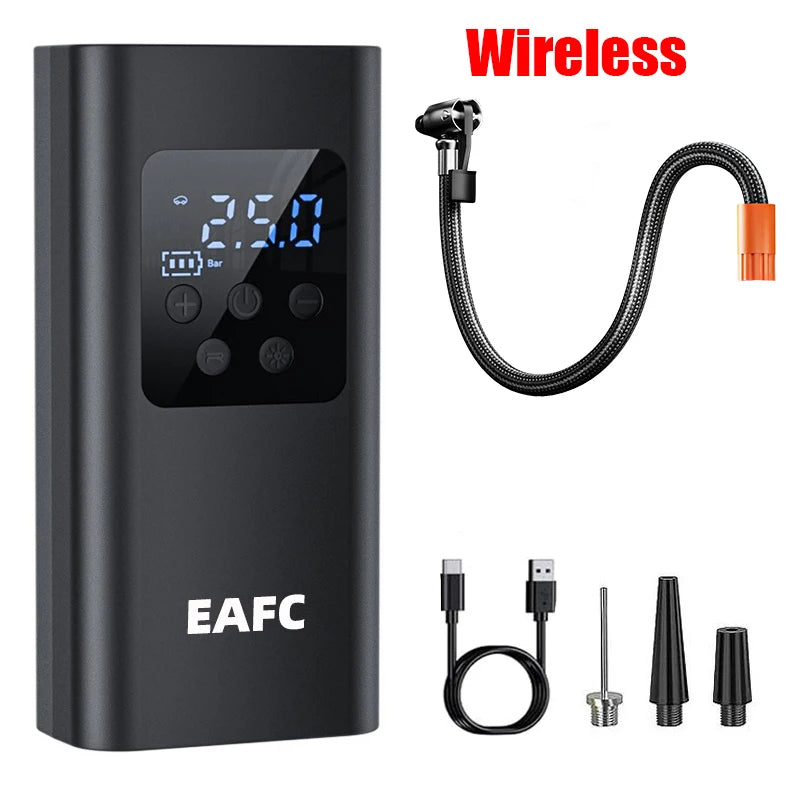 EAFC 150PSI Wireless Tire Inflator Digital Cordless Car Tyre Inflator For Motocycle Bicycle Balls Portable Compressor Air Pump