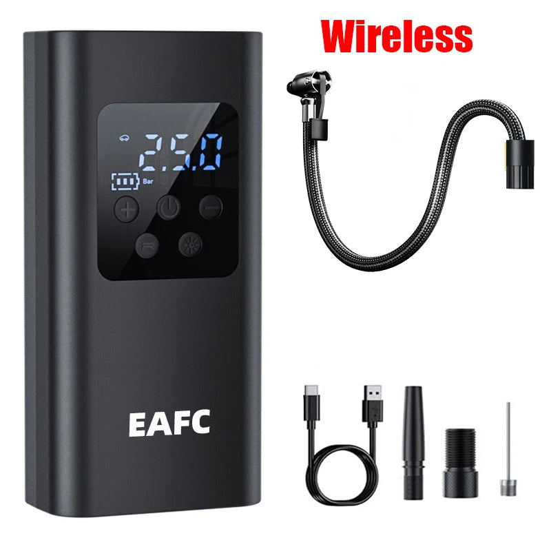 EAFC 150PSI Wireless Tire Inflator Digital Cordless Car Tyre Inflator For Motocycle Bicycle Balls Portable Compressor Air Pump
