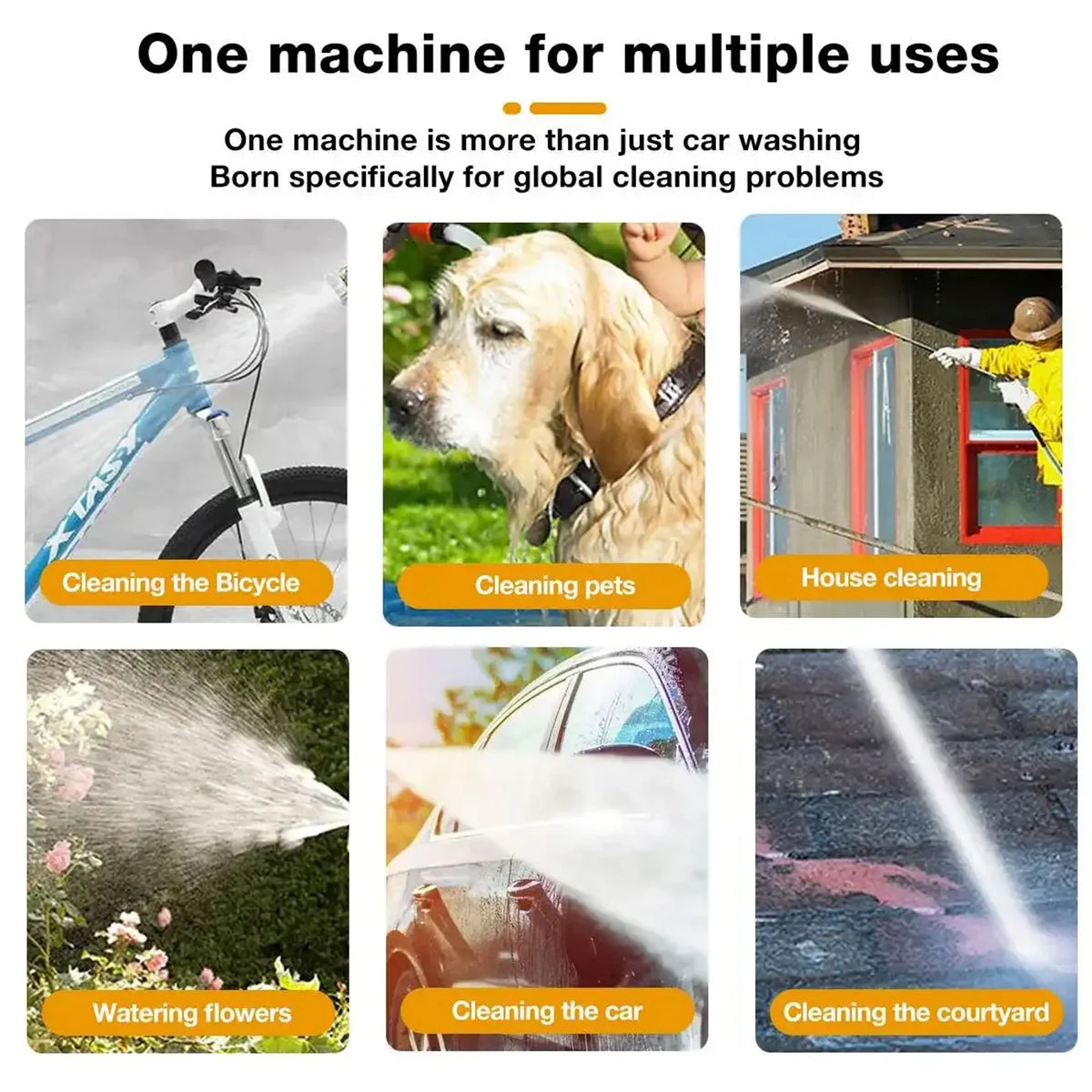 100Bar High Pressure Spray Car Washer Gun Cordless Rechargeable Washing Gun Powerful Car Cleaning Machine for Makita Battery Pin