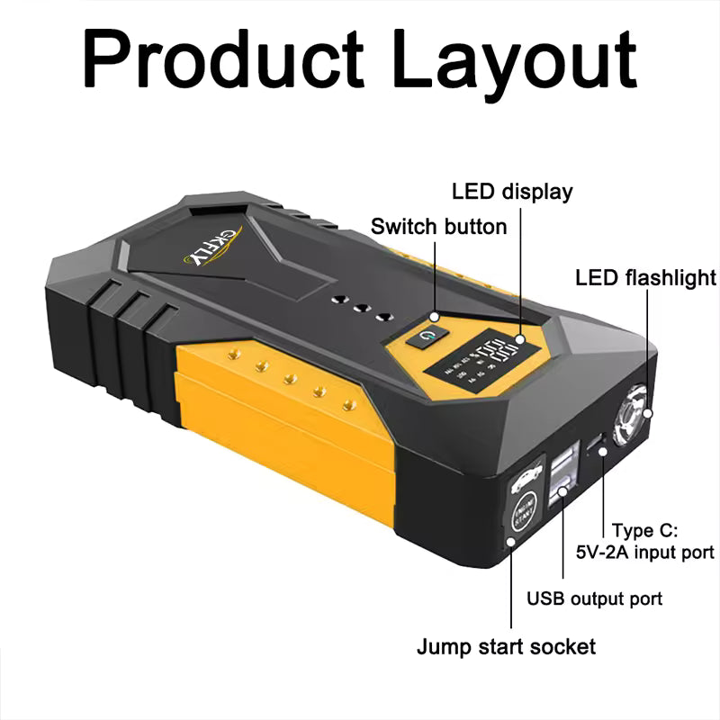 GKFLY 3000A/4000A Car Jump Starter Big Power Bank Car Battery Booster 12V Car Starting Device for Petrol 6.0L Diesel 5.0L - AliExpress 34