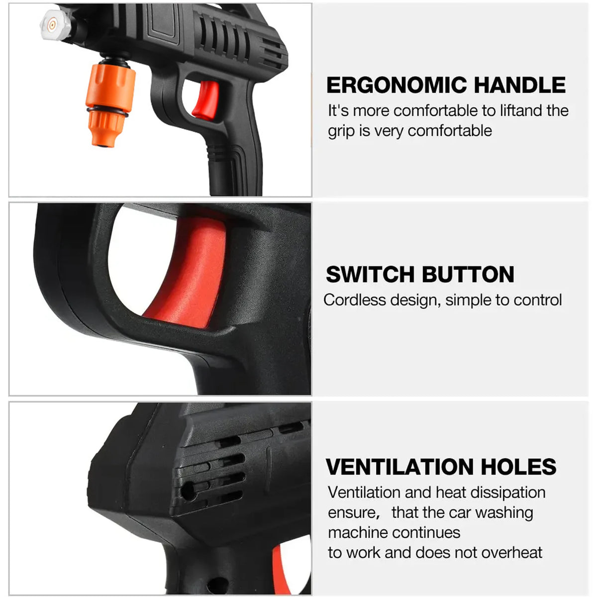 100Bar High Pressure Spray Car Washer Gun Cordless Rechargeable Washing Gun Powerful Car Cleaning Machine for Makita Battery Pin