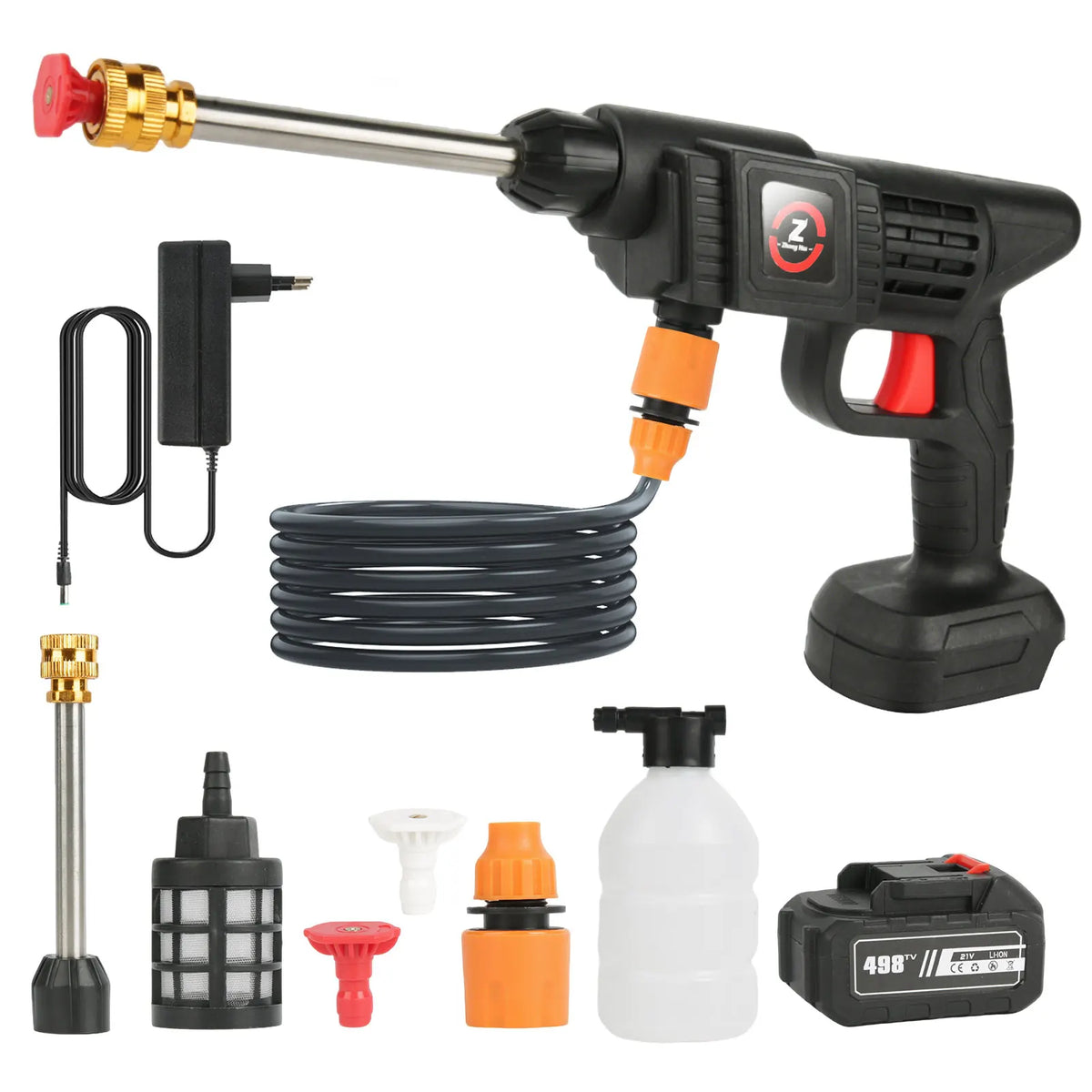 100Bar High Pressure Spray Car Washer Gun Cordless Rechargeable Washing Gun Powerful Car Cleaning Machine for Makita Battery Pin