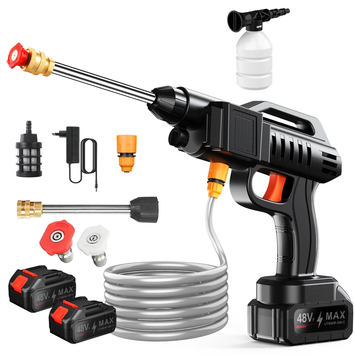 100Bar High Pressure Spray Car Washer Gun Cordless Rechargeable Washing Gun Powerful Car Cleaning Machine for Makita Battery Pin