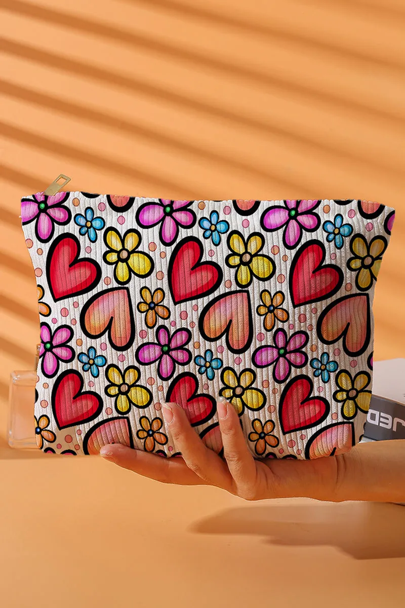 Blossoming Love Corduroy Makeup Bag